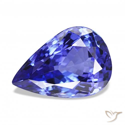 4.52ct Natural Violet Blue Tanzanite, Pear Shape, IF, Photo A