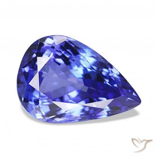 4.52 ct Blue Tanzanite Stone, Natural Tanzanite in Pear Facet Shape for Sale