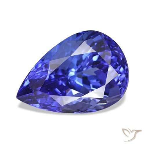 4.43 ct Blue Tanzanite Gemstone, Tanzanite Gem in Pear Facet Shape for Sale.