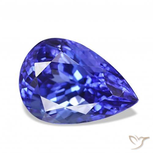 4.43 ct Blue Tanzanite Stone, Natural Tanzanite in Pear Facet Shape for Sale