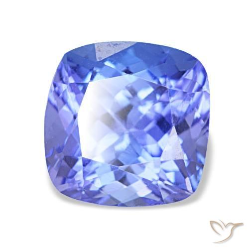 2.40 ct Blue Tanzanite Stone, Natural Tanzanite in Cushion-Cut Shape for Sale