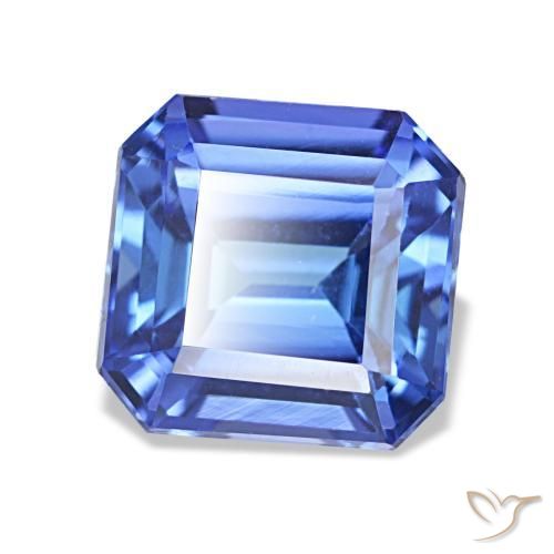 2.64 ct Blue Tanzanite Stone, Natural Tanzanite in Octagon Step Cut Shape for Sale