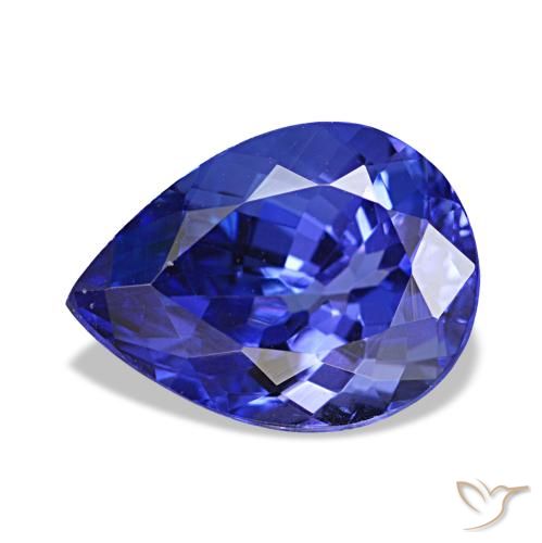 2.45 ct Blue Tanzanite Gemstone, Tanzanite Gem in Pear Facet Shape for Sale.