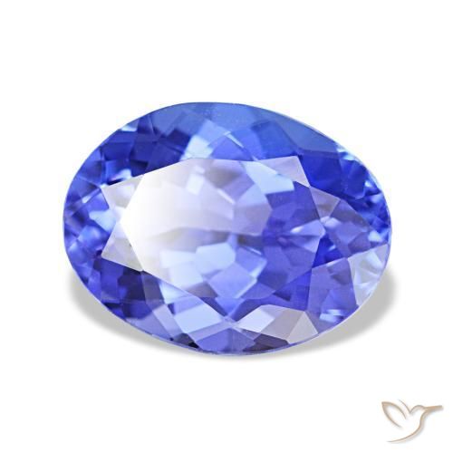 1.88 ct Blue Tanzanite Stone, Natural Tanzanite in Oval Facet Shape for Sale