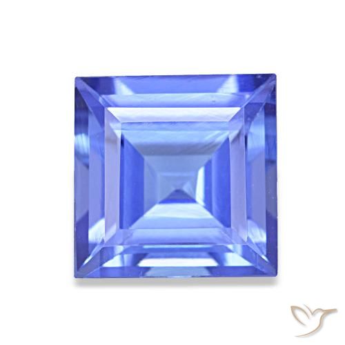 1.63 ct Blue Tanzanite Gemstone, Tanzanite Gem in Square Facet Shape for Sale.
