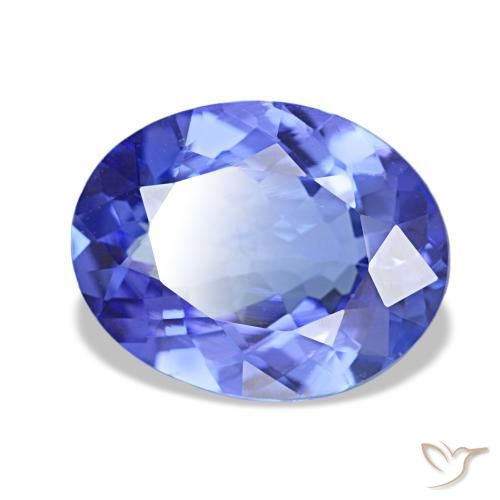 2.24 ct Blue Tanzanite Stone, Natural Tanzanite in Oval Facet Shape for Sale