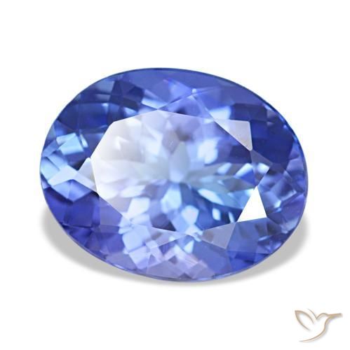 2.18 ct Blue Tanzanite Stone, Natural Tanzanite in Oval Facet Shape for Sale