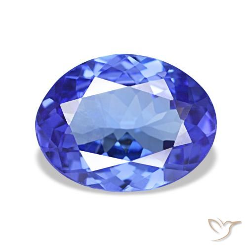 1.38 ct Blue Tanzanite Gemstone, Tanzanite Gem in Oval Facet Shape for Sale.