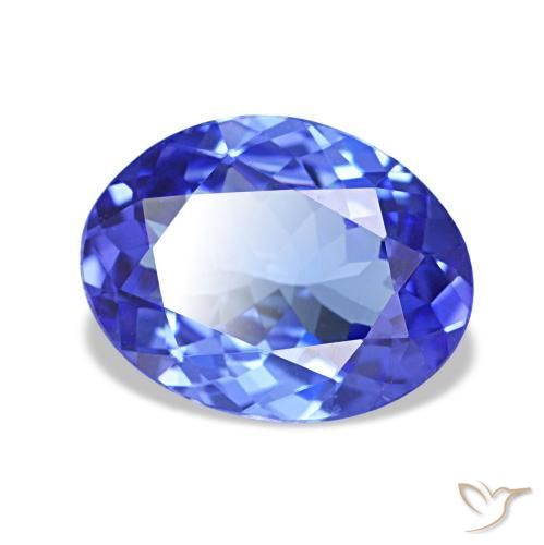 1.38 ct Blue Tanzanite Stone, Natural Tanzanite in Oval Facet Shape for Sale