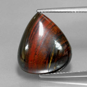 13.07 ct Multicolor Tiger's Eye Matrix Gemstone, Tiger's Eye Matrix Gem in Pear Cabochon Shape for Sale.
