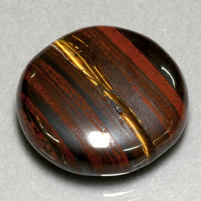 31.63 ct Multicolor Tiger's Eye Matrix Gemstone, Tiger's Eye Matrix Gem in Round Cabochon Shape for Sale.