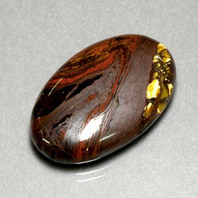 35.49 ct Multicolor Tiger's Eye Matrix Gemstone, Tiger's Eye Matrix Gem in Oval Cabochon Shape for Sale.