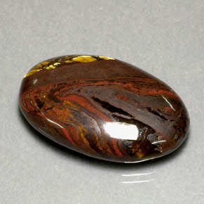 35.49 ct Multicolor Tiger's Eye Matrix Stone, Natural Tiger's Eye Matrix in Oval Cabochon Shape for Sale