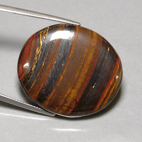 53.09 ct Multicolor Tiger's Eye Matrix Stone, Natural Tiger's Eye Matrix in Oval Cabochon Shape for Sale