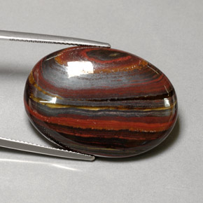 45.58 ct Multicolor Tiger's Eye Matrix Stone, Natural Tiger's Eye Matrix in Oval Cabochon Shape for Sale