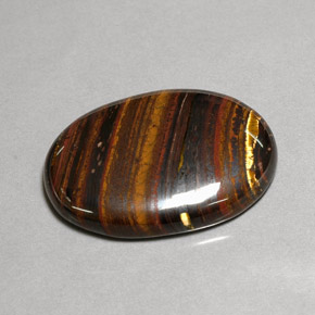 43.53 ct Multicolor Tiger's Eye Matrix Gemstone, Tiger's Eye Matrix Gem in Oval Cabochon Shape for Sale.