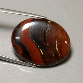 41.60 ct Multicolor Tiger's Eye Matrix Stone, Natural Tiger's Eye Matrix in Oval Cabochon Shape for Sale