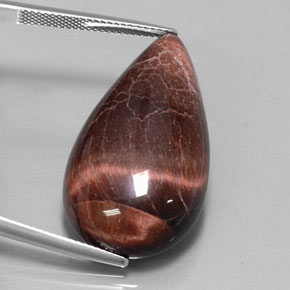 33.34 ct Multicolor Tiger's Eye Matrix Gemstone, Tiger's Eye Matrix Gem in Pear Cabochon Shape for Sale.