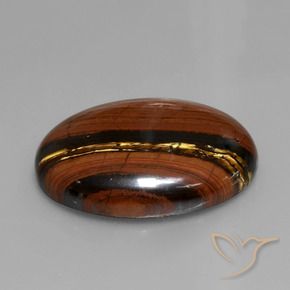 43.68 ct Multicolor Tiger's Eye Matrix Stone, Natural Tiger's Eye Matrix in Oval Cabochon Shape for Sale