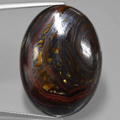 Multicolor Tiger's Eye Matrix Gem - 44.5ct Oval Cabochon (ID: 405781)