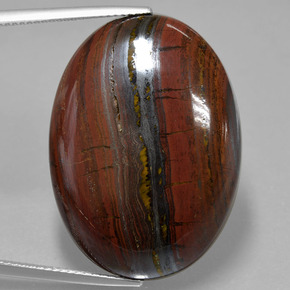 Multicolor Tiger's Eye Matrix Gem - 49ct Oval Cabochon (ID: 405784)