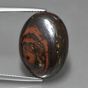 Multicolor Tiger's Eye Matrix Gem - 21.2ct Oval Cabochon (ID: 406037)