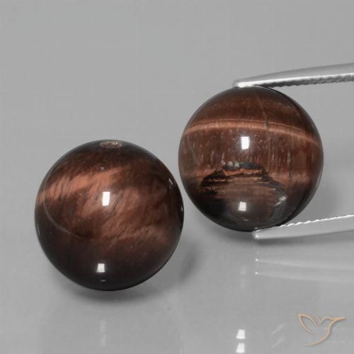 39.56 ct Drilled Sphere Tiger's Eye Matrix, 14.1 mm From India, Photo A