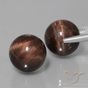 Tiger's Eye Matrix Gemstones in 14 mm (calibrated) Size for Sale, Tiger's Eye Matrix Stones in Multicolor Color
