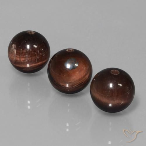 3pc Drilled Sphere Multicolor Tiger's Eye Matrix Lot from India - Weight 25.94ct total / avg. 8.65ct each, Size 10.8mm, Color: Multicolor, Mohs Hardness 6.5 - 7 suitable for daily wear jewelry, Photo A