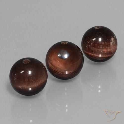 25.94 ctw Multicolor Tiger's Eye Matrix Stones, Natural Tiger's Eye Matrix in Drilled Sphere Shape for Sale