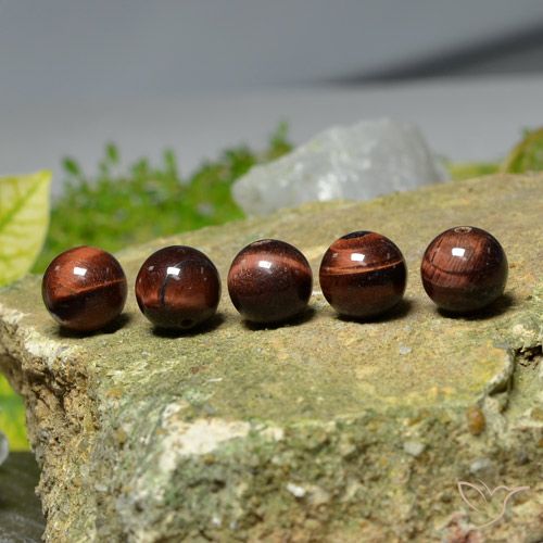 5pc 10.5mm Sphere / Ball Tiger's Eye Matrix Lot - 39.55ct total Weight / avg. 7.91ct each, Color: Multicolor, Mohs Hardness 6.5 - 7 suitable for daily wear jewelry, Photo A