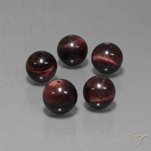 5pc 10.1mm Sphere / Ball Tiger's Eye Matrix Lot - 37.04ct total Weight / avg. 7.41ct each, Color: Multicolor, Mohs Hardness 6.5 - 7 suitable for daily wear jewelry, Photo A