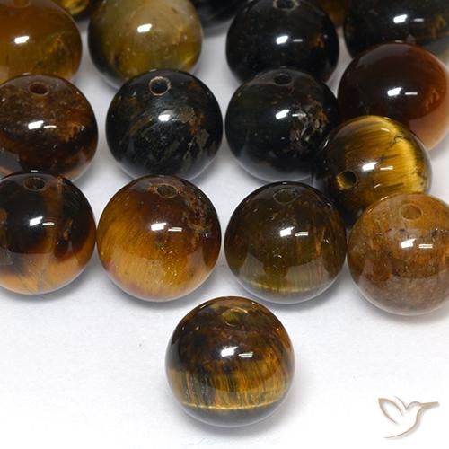 9.36 ct Drilled Sphere Tiger's Eye Matrix, 10.4 mm From India, Photo A