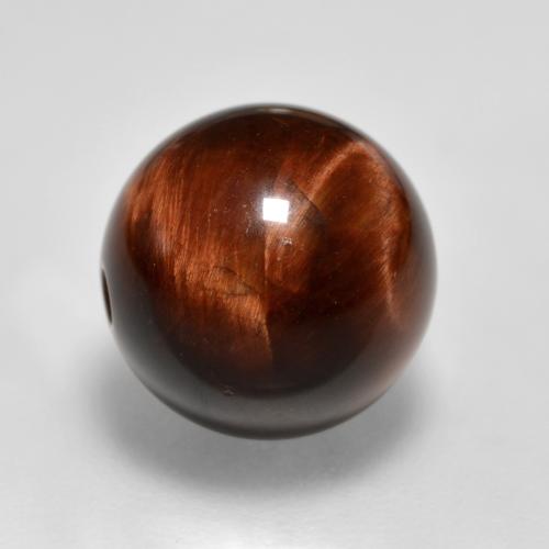 Cinnamon Brown Tiger's Eye Matrix Gem - 7.1ct Drilled Sphere (ID: 565635)