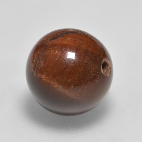 Matriz Ojo de Tigre Marrón Esfera perforada de 7.19 ct de India, dimensión 10,3mm, piedra preciosa natural No tratado, claridad Opaco, Matriz Ojo de Tigre de 1 pieza en color Marrón canela, dureza Mohs de 6.5 - 7 Adecuado para joyas de uso diario, Photo A