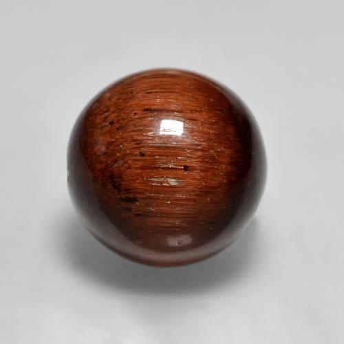 rötlich-braun Tigerauge Matrix Edelstein - 6.3ct Durchbohrte Kugel (ID: 565638)