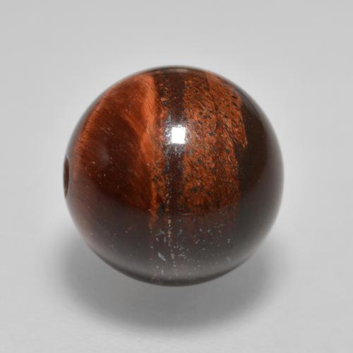 Reddish Brown Tiger's Eye Matrix Gem - 7.5ct Drilled Sphere (ID: 565640)