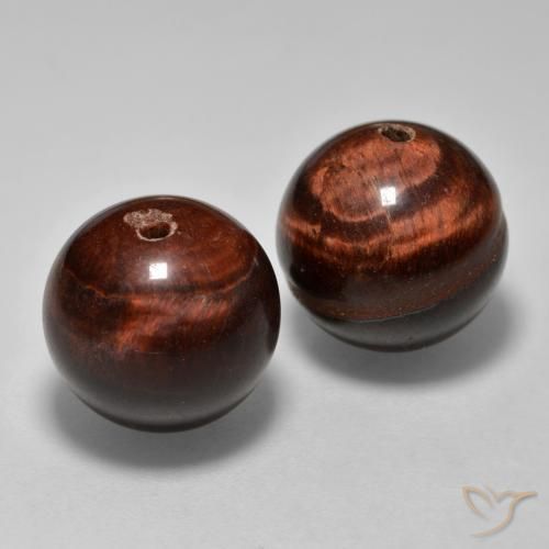 Tiger's Eye Matrix Gemstones in 12 mm (calibrated) Size for Sale, Tiger's Eye Matrix Stones in Cinnamon Brown Color