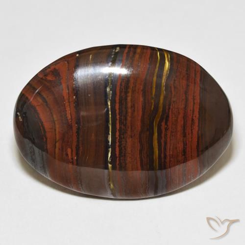 Matrice ovale in occhio di tigre da 41,58 ct, 32,5 x 23,1 mm dal Messico, Photo A