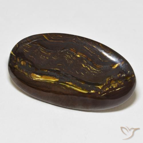 27.69 ct Multicolor Tiger's Eye Matrix Stone, Natural Tiger's Eye Matrix in Oval Cabochon Shape for Sale
