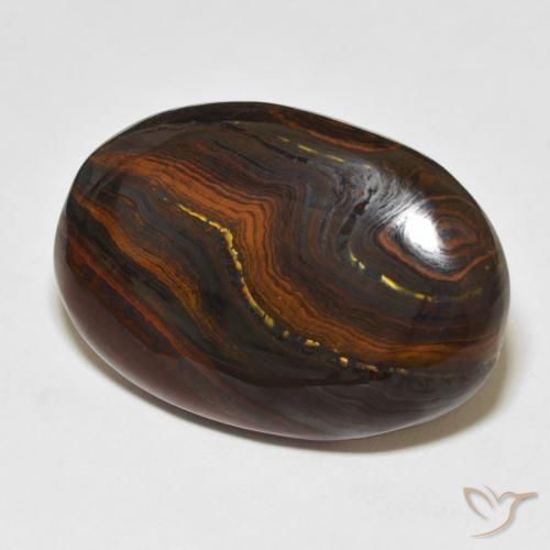 44.70 ct Multicolor Tiger's Eye Matrix Stone, Natural Tiger's Eye Matrix in Oval Cabochon Shape for Sale