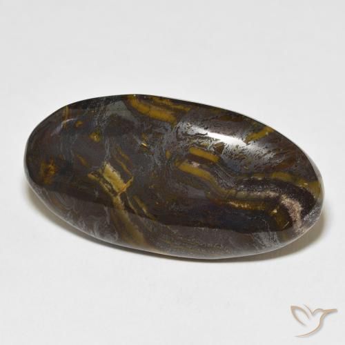 45.45 ct Multicolor Tiger's Eye Matrix Stone, Natural Tiger's Eye Matrix in Oval Cabochon Shape for Sale