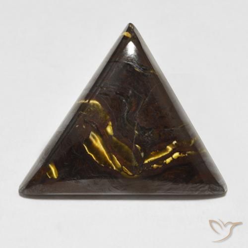 21.22ct Natural Multicolor Tiger's Eye Matrix, Trillion, Opaque
