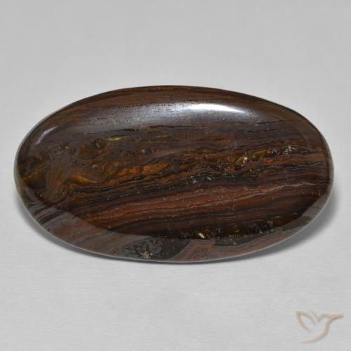 Matrice ovale in occhio di tigre da 34,97 ct, 34,2 x 19,1 mm dal Messico, Photo A
