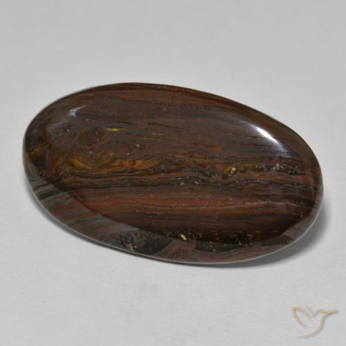 34.97 ct Multicolor Tiger's Eye Matrix Stone, Natural Tiger's Eye Matrix in Oval Cabochon Shape for Sale