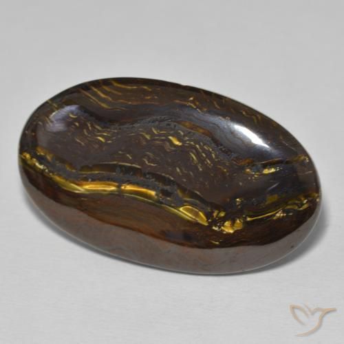 37.26 ct Multicolor Tiger's Eye Matrix Stone, Natural Tiger's Eye Matrix in Oval Cabochon Shape for Sale