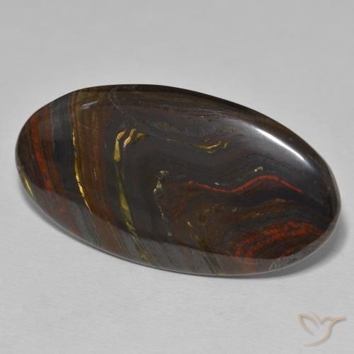 42.75 ct Multicolor Tiger's Eye Matrix Stone, Natural Tiger's Eye Matrix in Oval Cabochon Shape for Sale