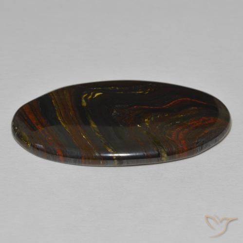 Tiger's Eye Matrix Gemstone in 39.2 x 21.2 mm Size for Sale, Tiger's Eye Matrix Stone in Multicolor Color