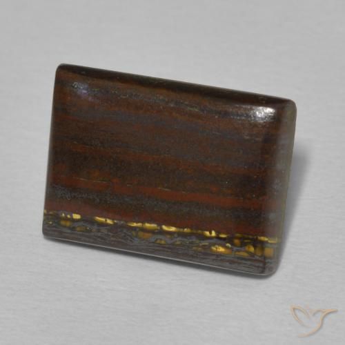 6.07 ct Multicolor Tiger's Eye Matrix Stone, Natural Tiger's Eye Matrix in Baguette Cabochon Shape for Sale