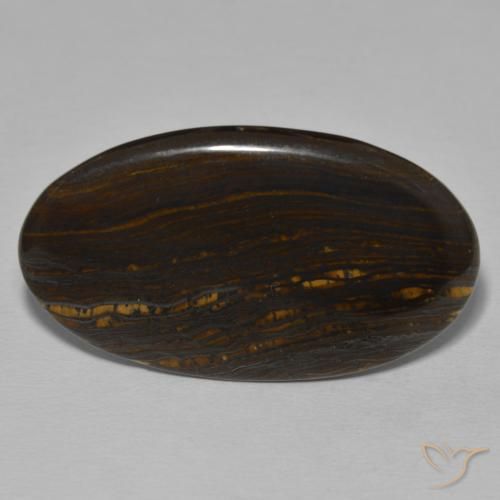 Matrice ovale in occhio di tigre da 23,38 ct, 34,8 x 20,1 mm dal Messico, Photo A